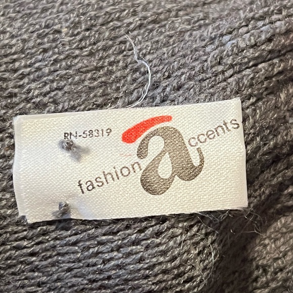 Vintage 1960s fashion accents beanie grey and red - Picture 5 of 5